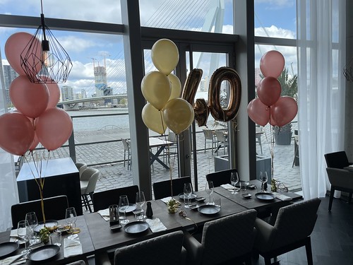  Tafeldecoratie 6ballonnen Folieballon Cijfer 40 Verjaardag <a href='http://www.rotterdamsballonnenbedrijf.nl/plaatsen/aqua-asia' class='w3-text-indigo'>Aqua Asia</a> Club Rotterdam