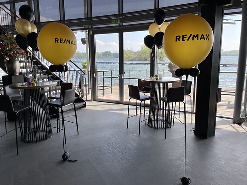  Tafeldecoratie 6ballonnen Cloudbuster Rond Bedrukt Remax Makelaardij The <a href='http://www.rotterdamsballonnenbedrijf.nl/plaatsen/boathouse' class='w3-text-indigo'>Boathouse</a> Kralingen Rotterdam