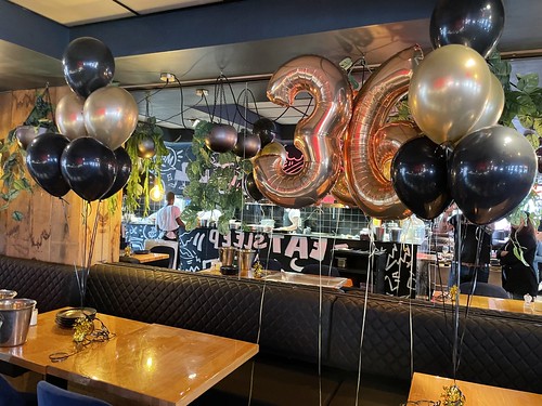  Tafeldecoratie 6ballonnen Folieballon Cijfer 36 Verjaardag The <a href='http://www.rotterdamsballonnenbedrijf.nl/plaatsen/oyster-club' class='w3-text-indigo'>Oyster Club</a> Rotterdam