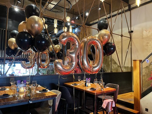  Tafeldecoratie 6ballonnen En Folieballon Cijfer 30 Verjaardag <a href='http://www.rotterdamsballonnenbedrijf.nl/plaatsen/cafe-in-the-city' class='w3-text-indigo'>Cafe In The City</a> Rotterdam