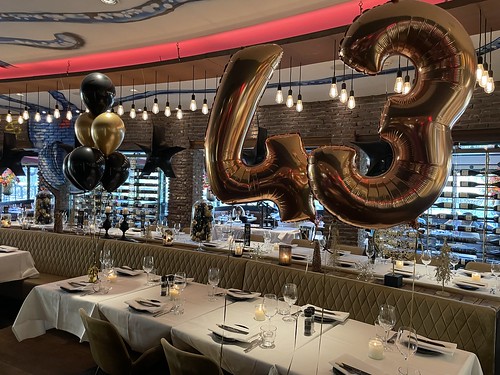  Tafeldecoratie 6ballonnen Folieballon Cijfer 43 Verjaardag The Harbour Club Rotterdam