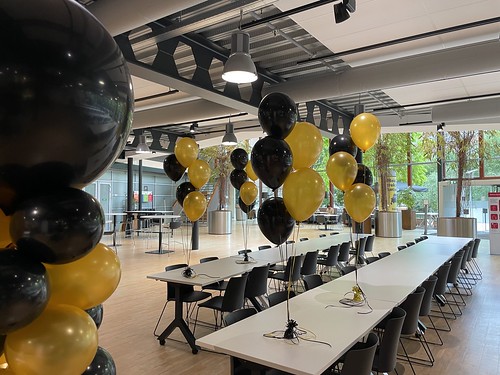  Ballonpilaar Tafeldecoratie 5ballonnen Geslaagd Diplomering Diplorma Uitreiking <a href='http://www.rotterdamsballonnenbedrijf.nl/plaatsen/hogeschool-museumpark' class='w3-text-indigo'>Hogeschool Museumpark</a> Rotterdam