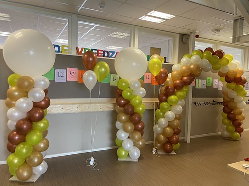  Gronddecoratie 3ballonnen Ballonpilaar Breed Rond Ballonboog 6m Back To School Paus Johannesschool Rotterdam