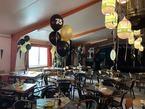  Tafeldecoratie 5ballonnen Bedrukt Jubileum 75 Jaar Tuinvereniging Zestienhoven Rotterdam