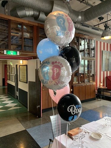 Ballonboeket Gender Reveal Party Geboorte Baby Babyshower Bibliotheek Zaal Hotel New York Rotterdam