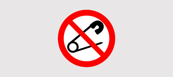 Whose logo is the prohibited sign forbidden for safety pins