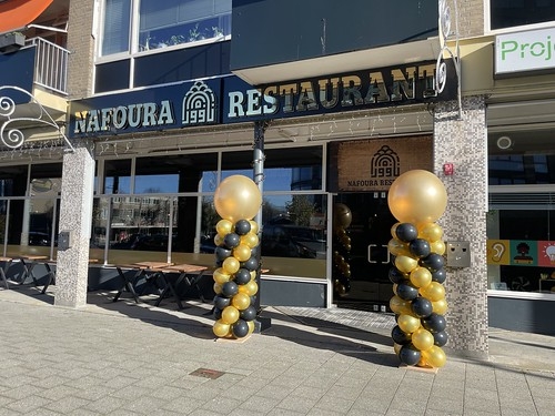 Ballonpilaar Breed Rond Opening Nafoura Restaurant Slinge Rotterdam