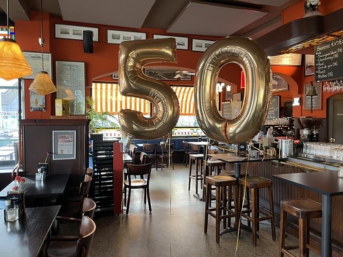 Folieballon Cijfer 50 Verjaardag Eetcafe Verhip Rotterdam